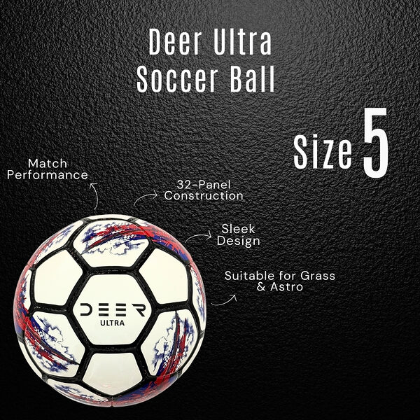 Deer Ultra Soccer Ball Red Features